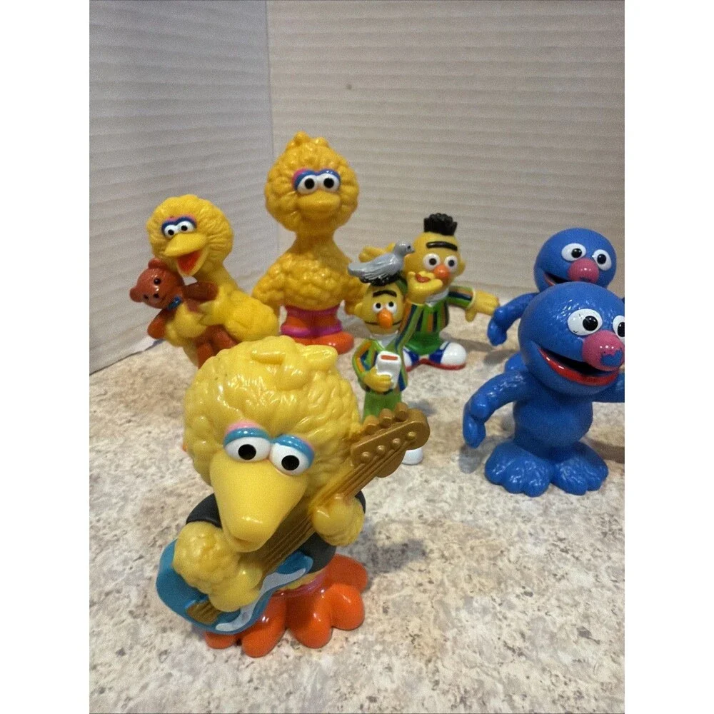 Vintage Sesame Street PVC Figure Lot 15pc Elmo Big Bird Bert Ernie Cookie Grover